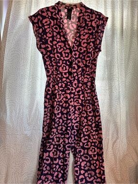 Nooworks Pink & Black Leopard Print One-Piece
